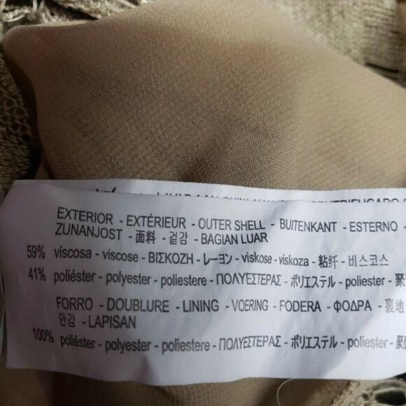 Zara BW Collection Windowpane Sweater Women's Size Small Tan Long Sleeve - Picture 5 of 7